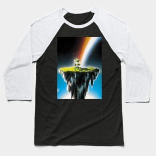 Flying Island Outer Space Baseball T-Shirt